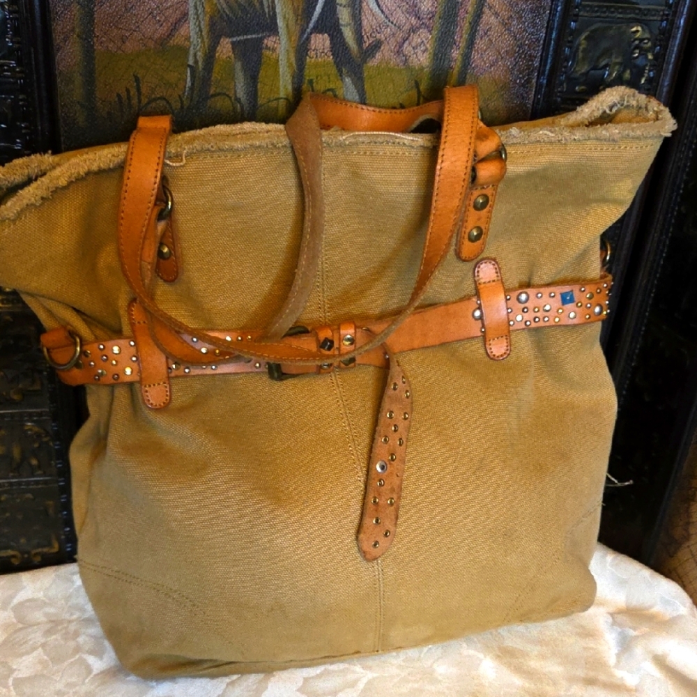 Lucky Brand Canvas & Leather Bag